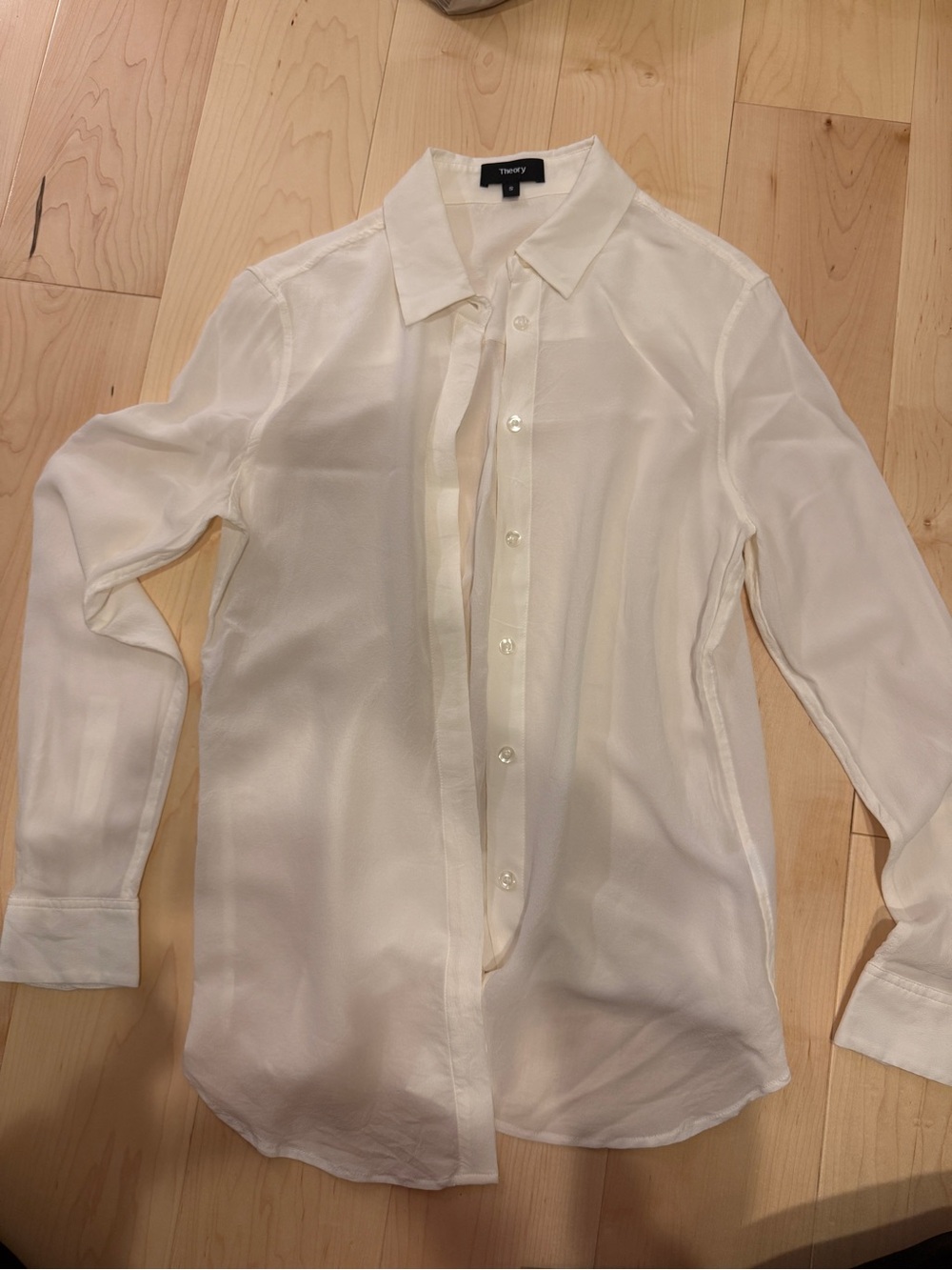 Theory women's Classic White Button-Down Shirt